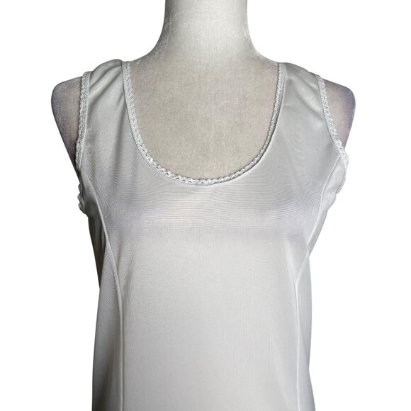 Dressed In White Sleeveless Full Length Bridal Slip M Polyester Lace Trim - Picture 2 of 7